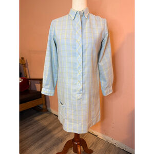 Vintage 1960s Penneys Carol Evans PENN-PREST Plaid Shift Dress - Mod Tunic sz 16